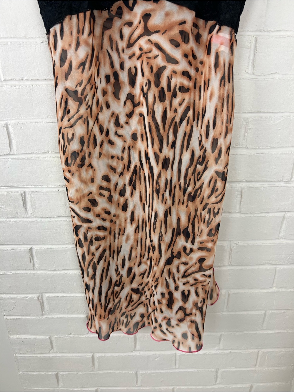 Vintage 90s Y2K Josie Natori Animal Print Slip Lingerie Dress Size M - Picture 5 of 10